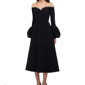 Self Portrait crepe puff sleeve dress